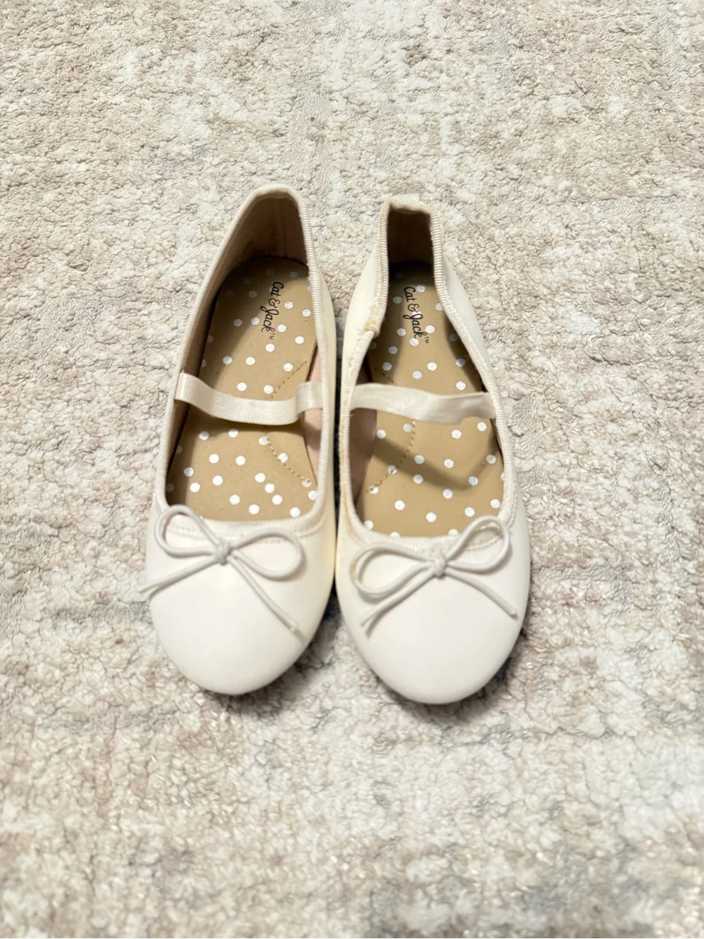 Children's eggshell Ballet Flats with Bow size 11C